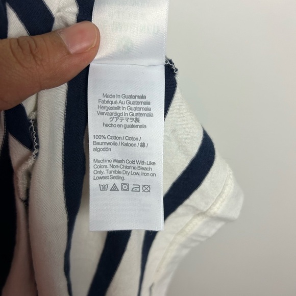 Crewcuts J.Crew Kids Girl Size 14 Top Blouse Striped White-Black Turtleneck - Picture 9 of 11